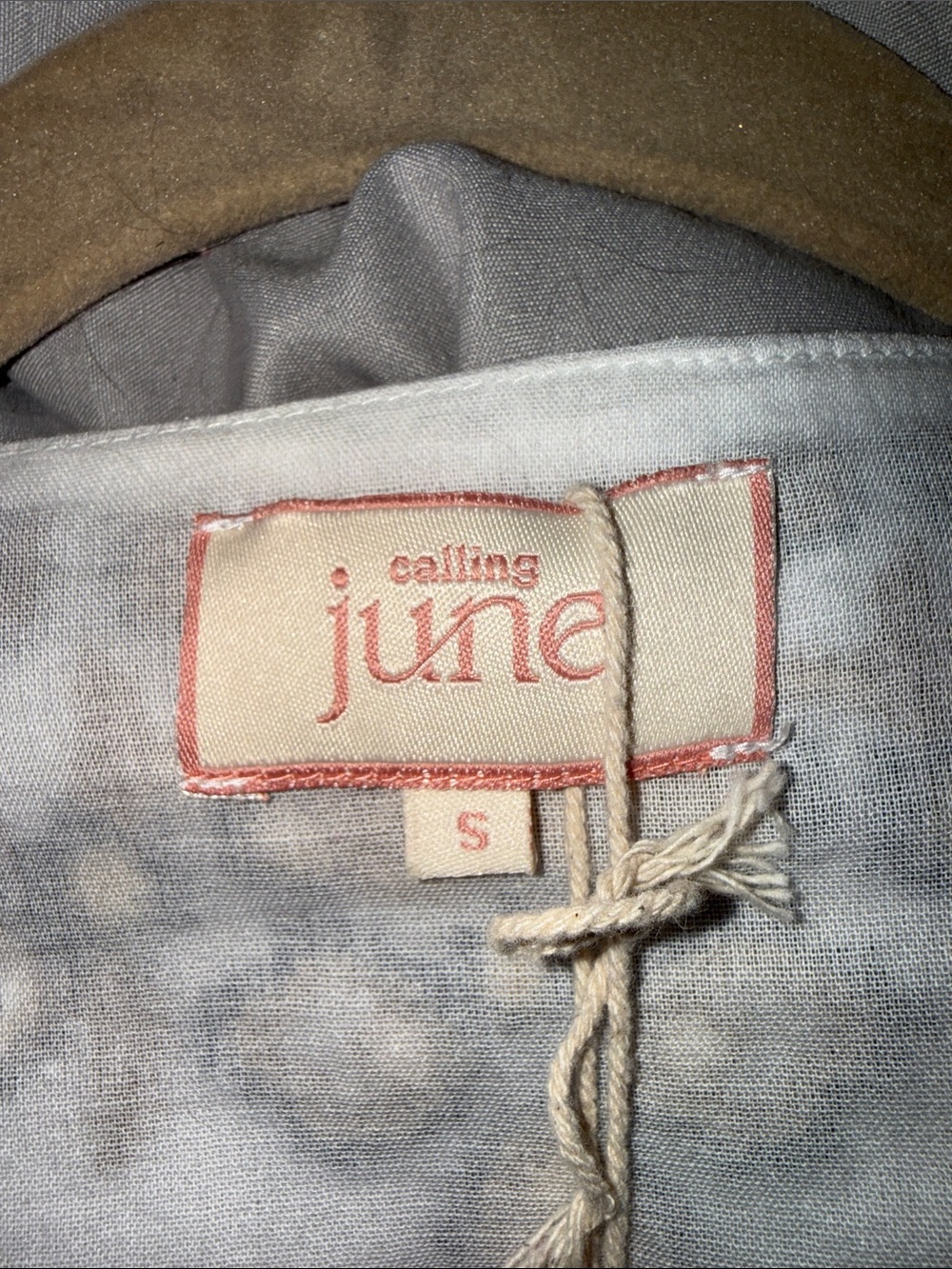Embroidered White Maxi Dress with Navy & Tan Accents by J. Crew - Picture 9 of 10